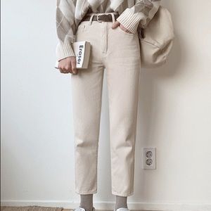 High rise cropped pants